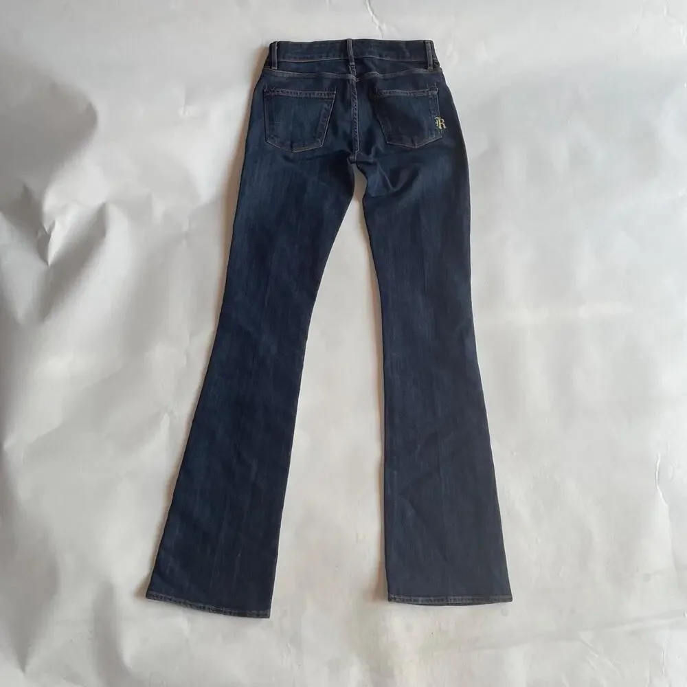 Vintage Rich & Skinny Low Rise Bootcut Raw Denim Jeans Size 25 XS Y2K